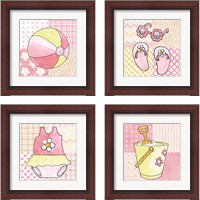 Framed Coastal Baby Girl 4 Piece Framed Art Print Set