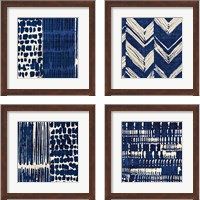 Framed Indigo Batik 4 Piece Framed Art Print Set