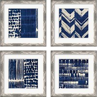 Framed 'Indigo Batik 4 Piece Framed Art Print Set' border=