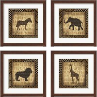 Framed African Widl Animal 4 Piece Framed Art Print Set