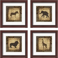 Framed African Widl Animal 4 Piece Framed Art Print Set