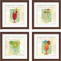 Framed 'Tropical Cocktails 4 Piece Framed Art Print Set' border=