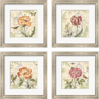 Framed 'Floral Nature Trail 4 Piece Framed Art Print Set' border=