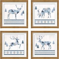 Framed 'Nordic Geo Lodge 4 Piece Framed Art Print Set' border=