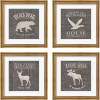 Framed 'Soft Lodge 4 Piece Framed Art Print Set' border=