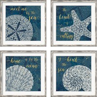 Framed 'Coastal Lace 4 Piece Framed Art Print Set' border=