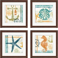 Framed 'Nautical Brights 4 Piece Framed Art Print Set' border=