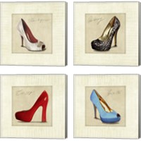 Framed 'Famous Shoes 4 Piece Canvas Print Set' border=