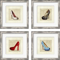 Framed 'Famous Shoes 4 Piece Framed Art Print Set' border=