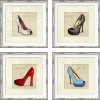 Framed 'Famous Shoes 4 Piece Framed Art Print Set' border=
