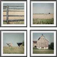 Framed 'Neutral Country 4 Piece Framed Art Print Set' border=