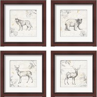 Framed 'Wild and Beautiful 4 Piece Framed Art Print Set' border=