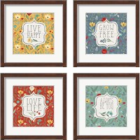 Framed 'Blooming Thoughts 4 Piece Framed Art Print Set' border=