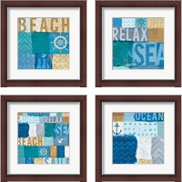 Framed Beachscape Collage 4 Piece Framed Art Print Set