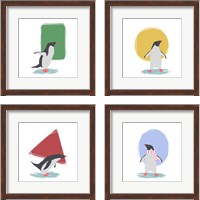 Framed Minimalist Penguin, Girls 4 Piece Framed Art Print Set