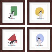 Framed Minimalist Penguin, Girls 4 Piece Framed Art Print Set