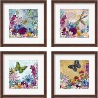 Framed 'Bright Butterfly 4 Piece Framed Art Print Set' border=