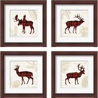 Framed Plaid Lodge 4 Piece Framed Art Print Set