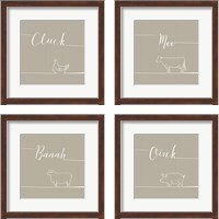 Framed 'Underlined Farm 4 Piece Framed Art Print Set' border=