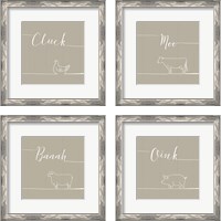 Framed 'Underlined Farm 4 Piece Framed Art Print Set' border=