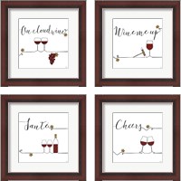 Framed Underlined Wine 4 Piece Framed Art Print Set