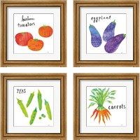 Framed 'Kitchen Garden 4 Piece Framed Art Print Set' border=