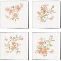 Framed 'Watery Blooms 4 Piece Canvas Print Set' border=
