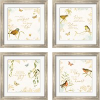 Framed 'Natures Wisdom 4 Piece Framed Art Print Set' border=