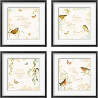 Framed 'Natures Wisdom 4 Piece Framed Art Print Set' border=