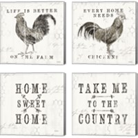 Framed 'Farmhouse Fresh 4 Piece Canvas Print Set' border=