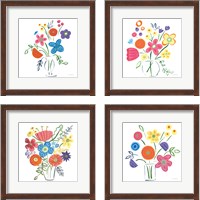 Framed Floral Medley 4 Piece Framed Art Print Set