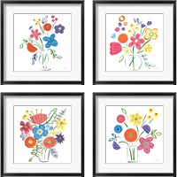 Framed Floral Medley 4 Piece Framed Art Print Set