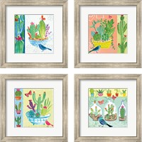 Framed 'Cacti Garden 4 Piece Framed Art Print Set' border=
