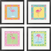 Framed Flamingo Dance 4 Piece Framed Art Print Set
