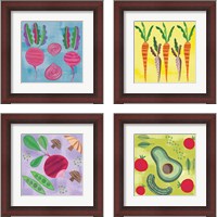 Framed 'Veggie Time 4 Piece Framed Art Print Set' border=