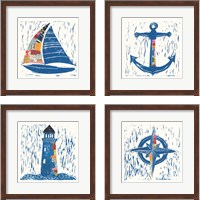 Framed Nautical Collage 4 Piece Framed Art Print Set