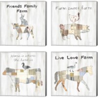 Framed 'Farm Family 4 Piece Canvas Print Set' border=
