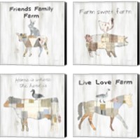 Framed 'Farm Family 4 Piece Canvas Print Set' border=