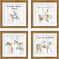 Framed 'Farm Family 4 Piece Framed Art Print Set' border=
