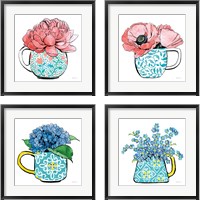 Framed Floral Teacups 4 Piece Framed Art Print Set