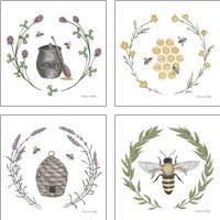 Framed Happy to Bee Home 4 Piece Art Print Set