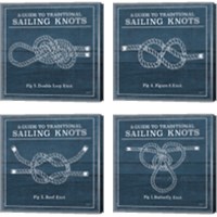 Framed 'Vintage Sailing Knots 4 Piece Canvas Print Set' border=