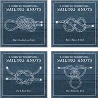 Framed Vintage Sailing Knots 4 Piece Art Print Set