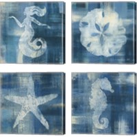 Framed 'Batik Seas 4 Piece Canvas Print Set' border=