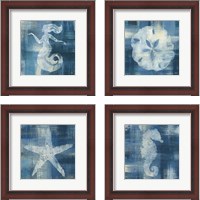 Framed 'Batik Seas 4 Piece Framed Art Print Set' border=