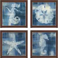 Framed 'Batik Seas 4 Piece Framed Art Print Set' border=