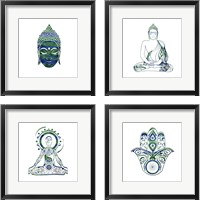 Framed Yoga Symbol 4 Piece Framed Art Print Set