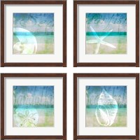 Framed 'Sea 4 Piece Framed Art Print Set' border=