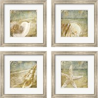 Framed 'Golden Sea 4 Piece Framed Art Print Set' border=