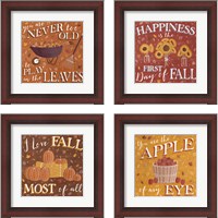 Framed 'Autumn Enchantment 4 Piece Framed Art Print Set' border=